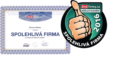 Certifikát Spolehlivá firma